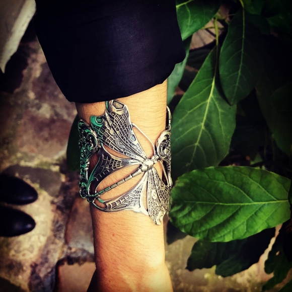 Lotta Djossou Paris Dragonfly Filigree Silver Cuff - Picture 3 of 4